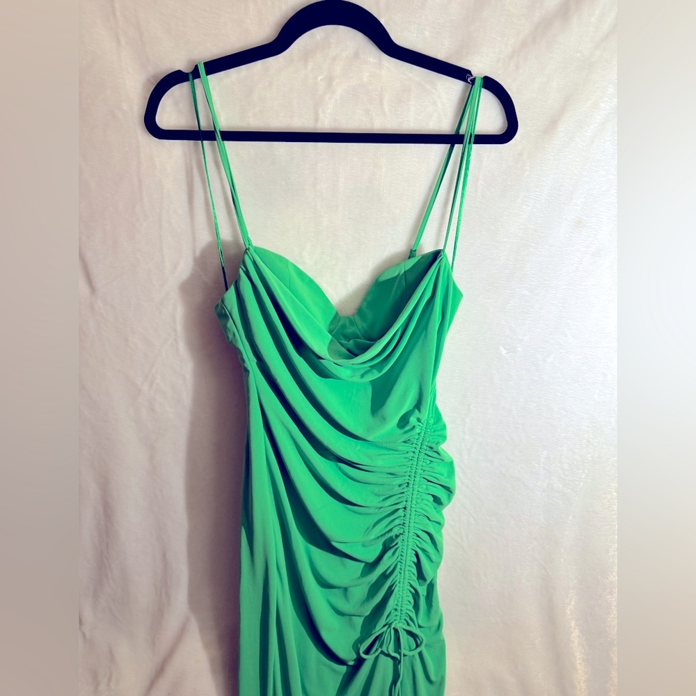 ZARA Draped Cowl-Neck Midi Dress - Picture 4 of 5